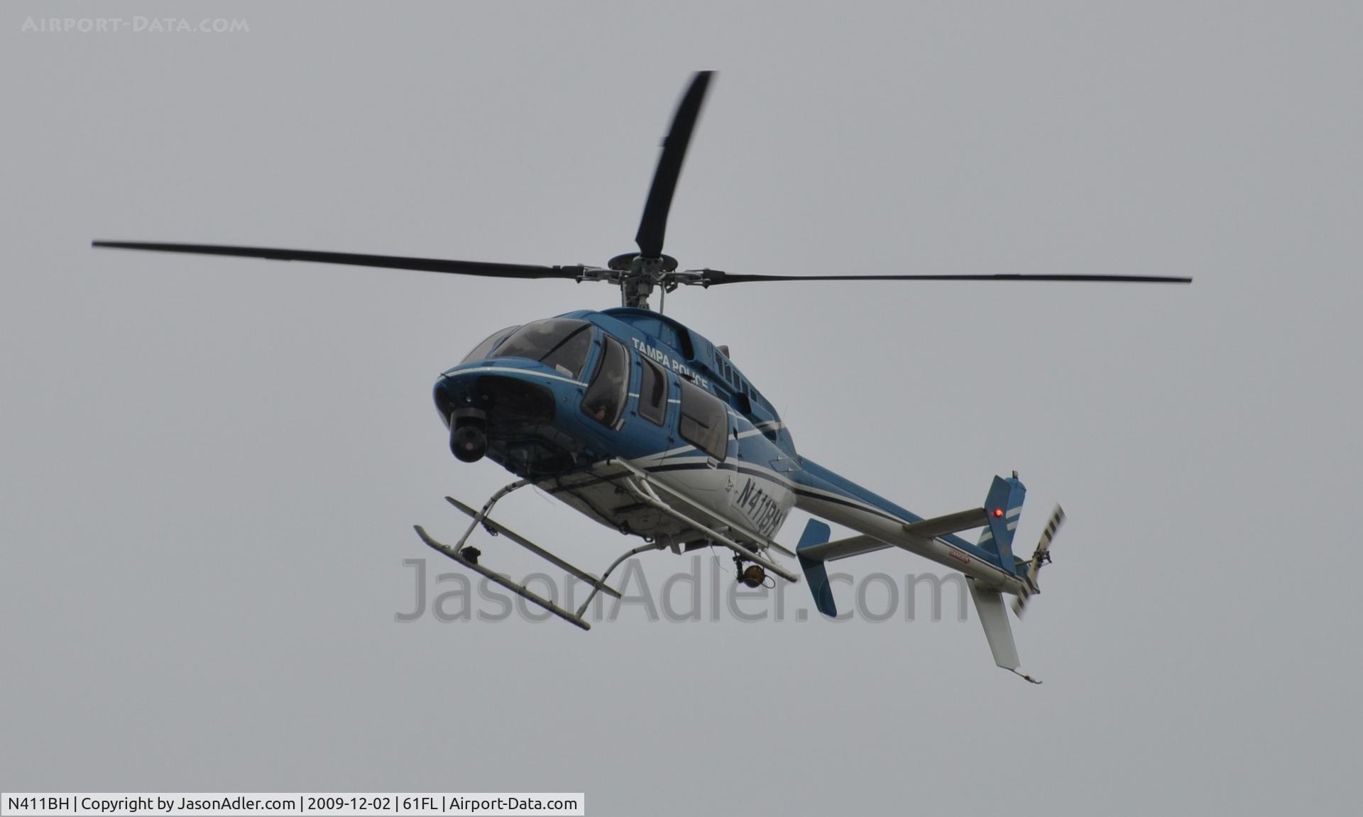 N411BH, 2001 Bell 407 C/N 53487, Tampa Police Department circling around downtown Tampa Florida.
