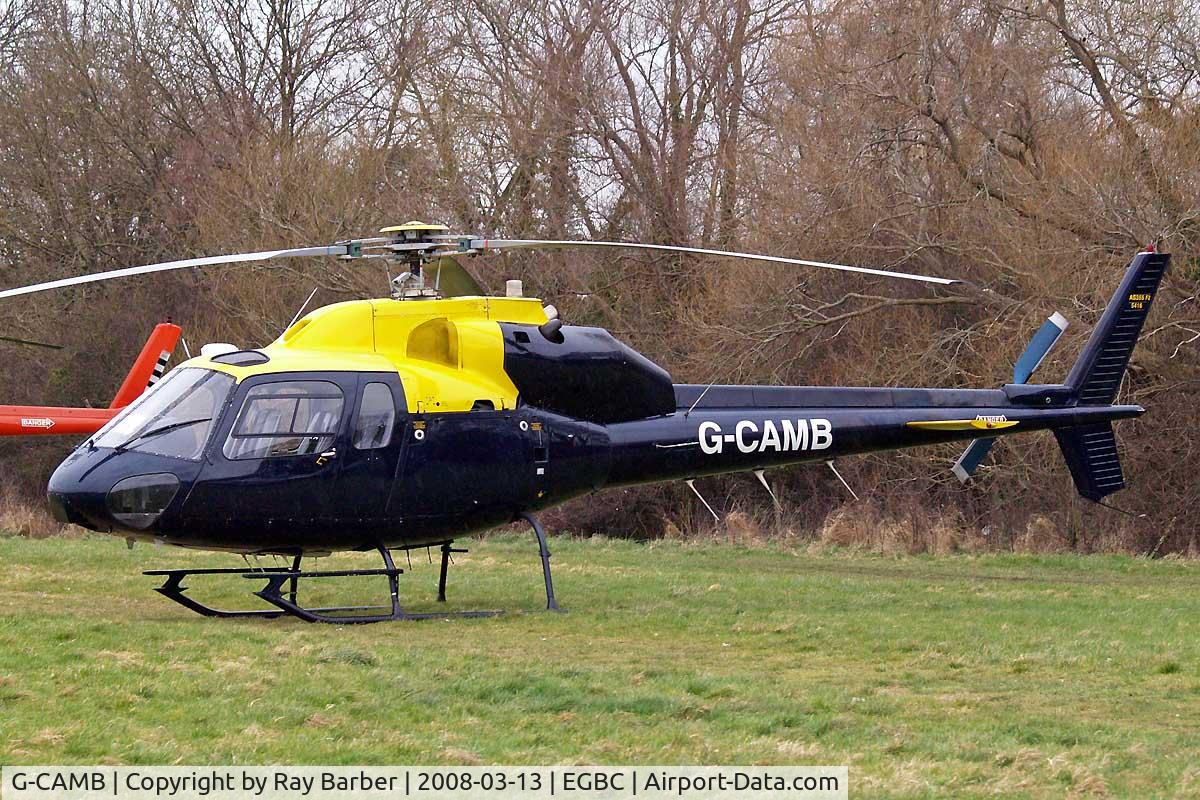 G-CAMB, 1989 Aerospatiale AS-355F-2 Ecureuil 2 C/N 5416, Seen at Cheltenham during Gold Cup week.