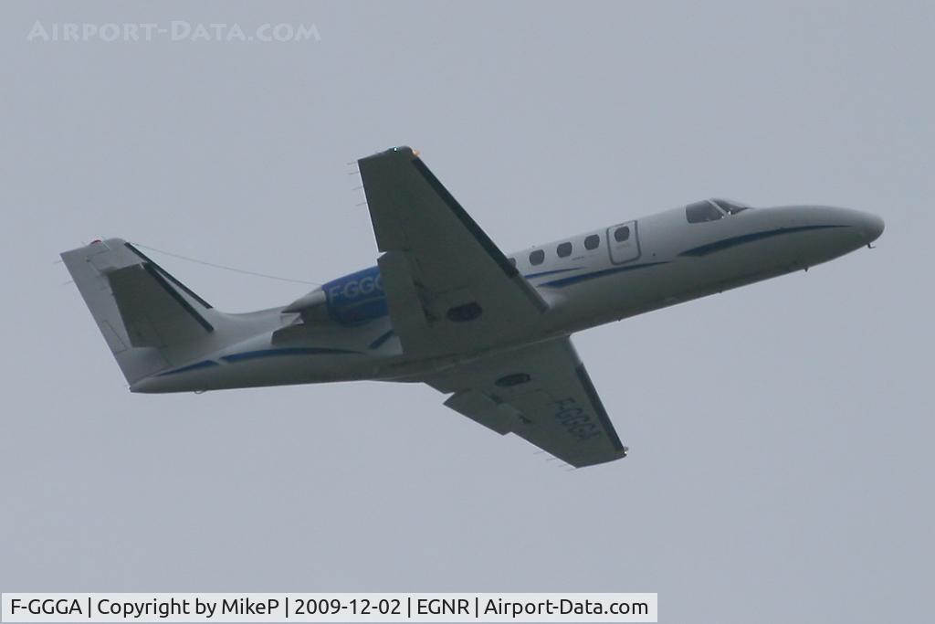 F-GGGA, 1988 Cessna 550 Citation II C/N 550-0586, Departing Hawarden in truly dismal weather.
