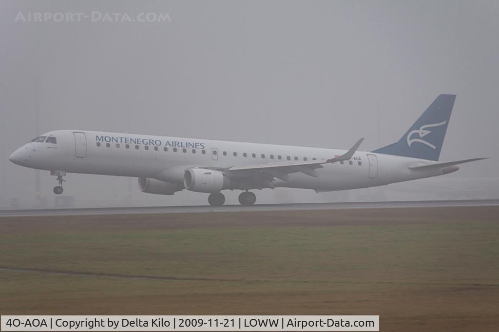 4O-AOA, 2008 Embraer 195LR (ERJ-190-200LR) C/N 19000180, Montenegro Airlines  EMBRAER ERJ-195LR cn19000180