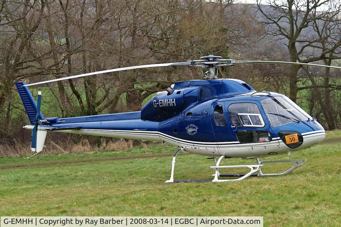 G-EMHH, 1990 Aerospatiale AS-355F-2 Ecureuil 2 C/N 5169, Seen at Cheltenham during Gold Cup week.