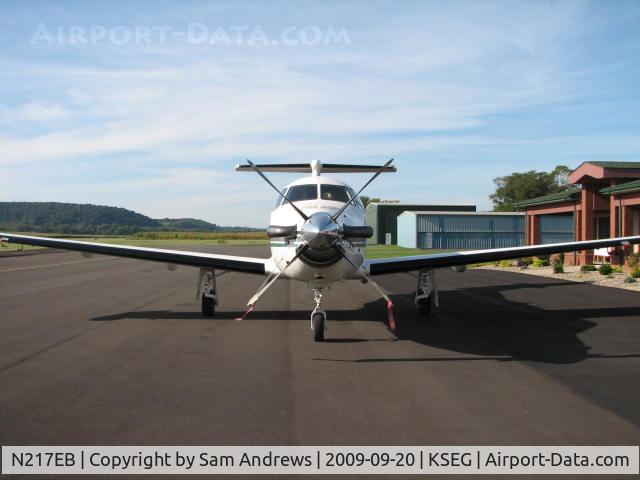 N217EB, 1996 Pilatus PC-12 C/N 154, Parked at Penn Valley