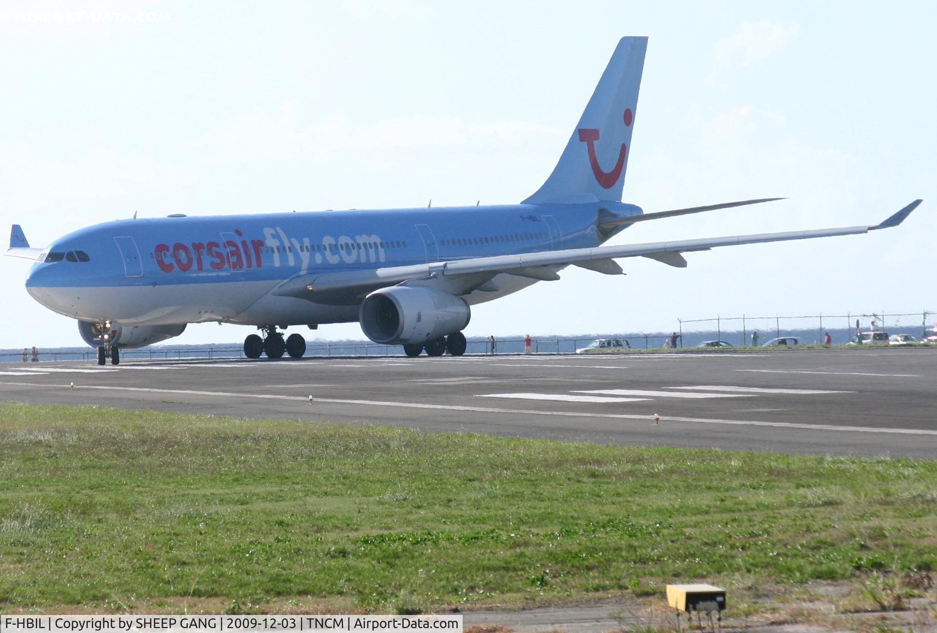 F-HBIL, 2000 Airbus A330-243 C/N 320, Corsair at the tresh hold prepping for take off