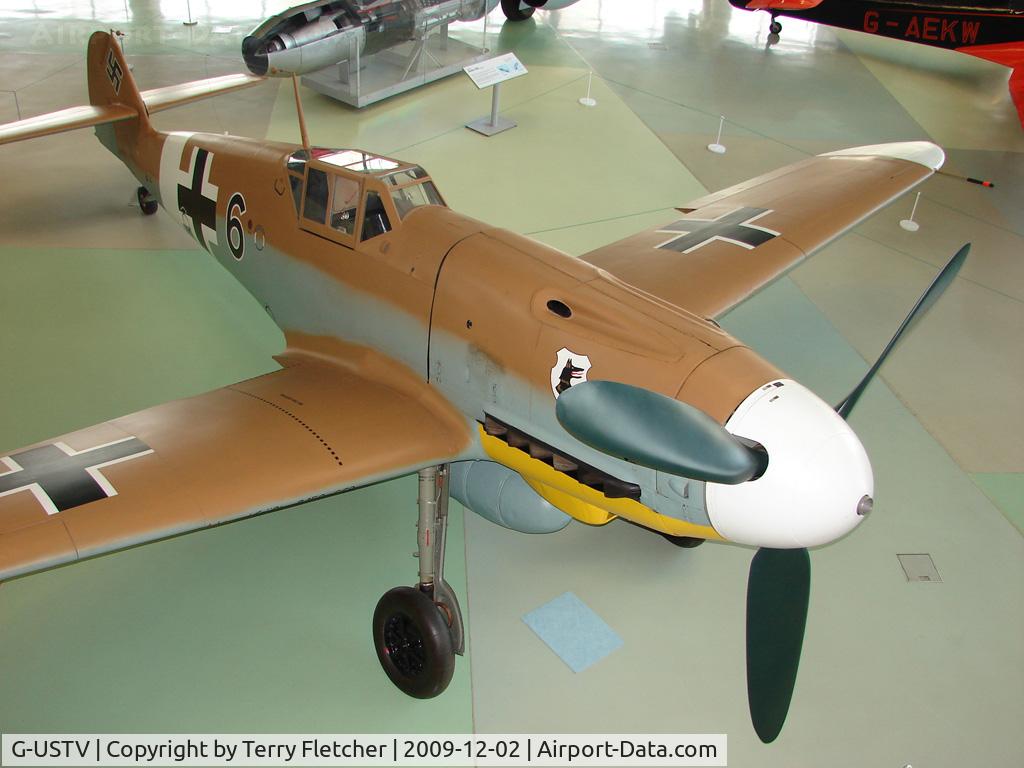 G-USTV, 1942 Messerschmitt Bf-109G-2/Trop C/N 10639, Black 6 - exhibited in the RAF Museum Hendon , UK
