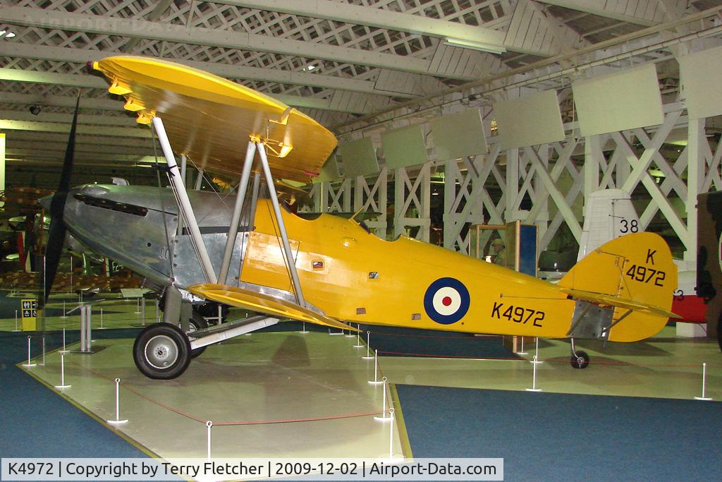 K4972, 1935 Hawker Hart Trainer II C/N 4261, exhibited in the RAF Museum Hendon , UK
