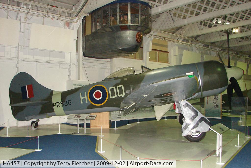 HA457, Hawker Tempest II C/N Not found HA457, HA457 / PR536  exhibited in the RAF Museum Hendon , UK