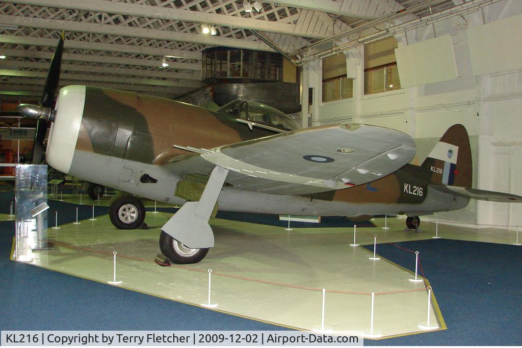 KL216, 1945 Republic P-47D Thunderbolt C/N 399-55834, ex 45-49295 P-47 Thunderbolt exhibited in the RAF Museum Hendon , UK