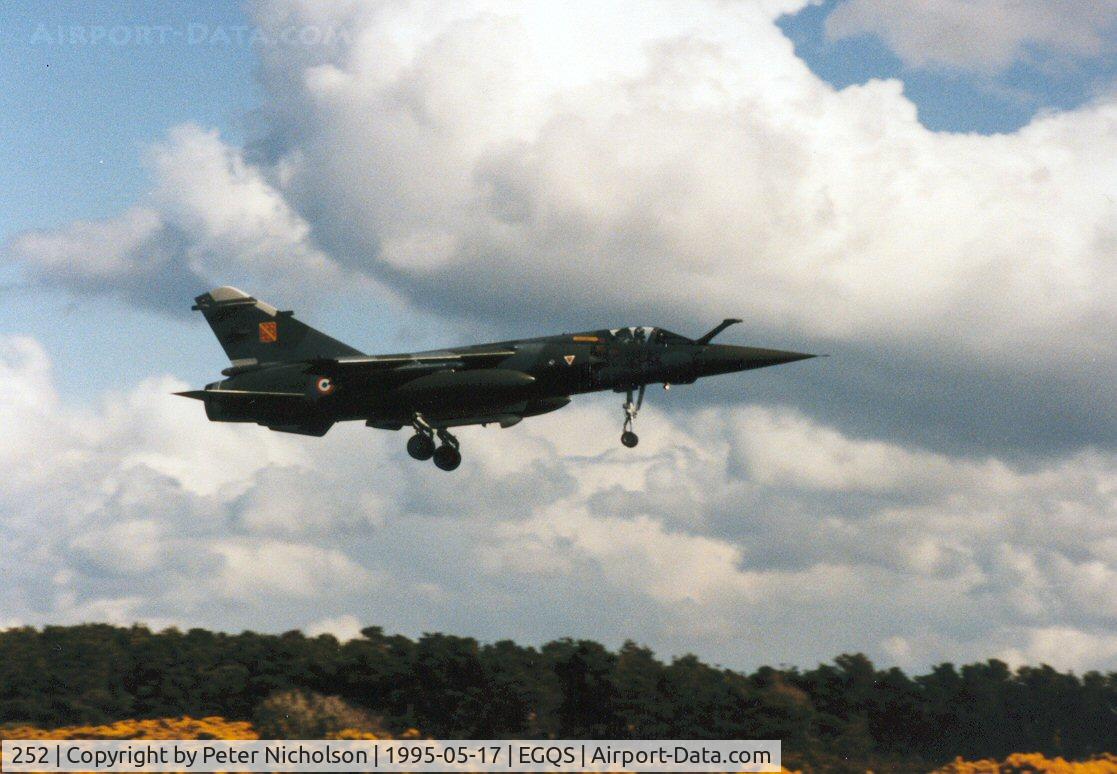 252, Dassault Mirage F.1CT C/N 252, Mirage F.1CT of EC 1/3 at Lossiemouth in May 1995.