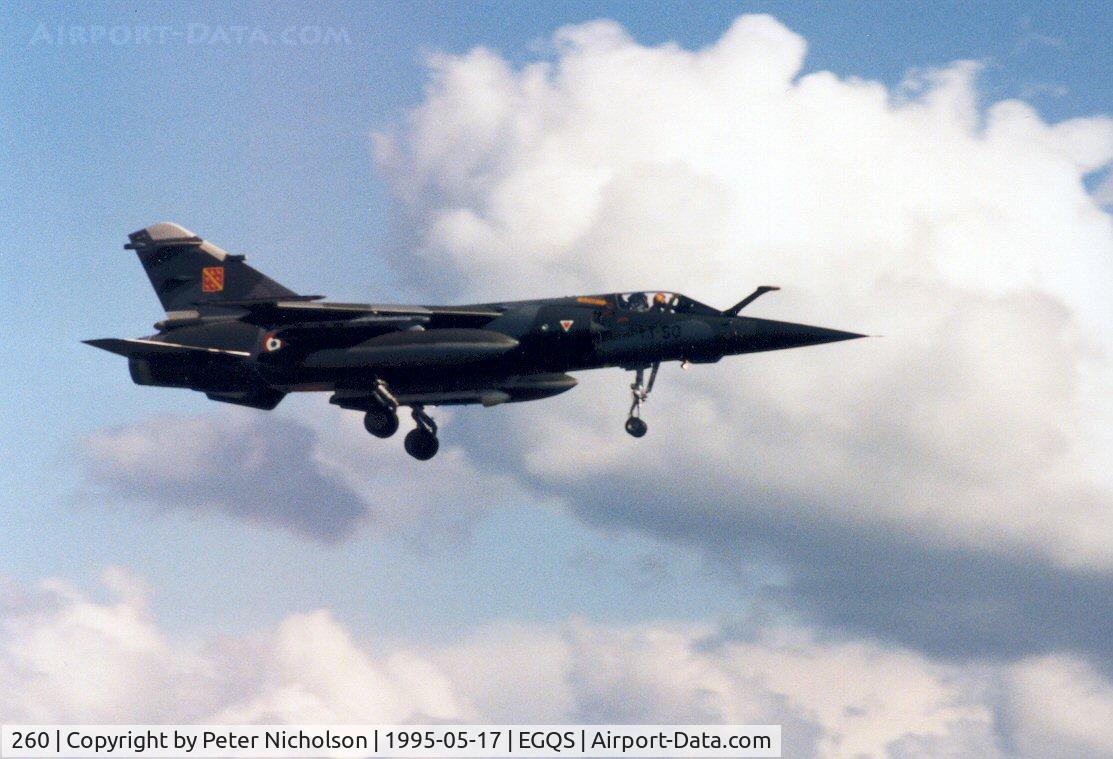 260, Dassault Mirage F.1CT C/N 260, Mirage F.1CT of EC 1/3 at Lossiemouth in May 1995.