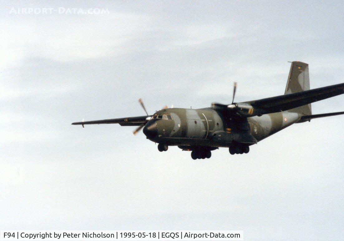 F94, Transall C-160F C/N F94, C-160F Transall, callsign French Air Force 2927, of ET-61 on approach to Lossiemouth in May 1995.