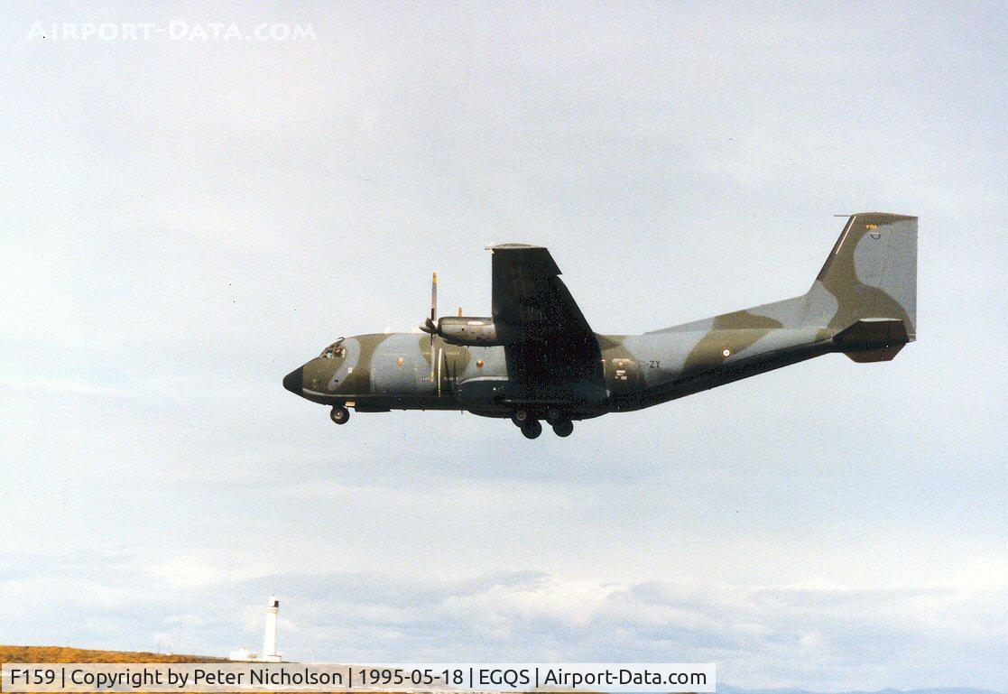 F159, Transall C-160F C/N F159, C-160F Transall, callsign Cotam 3928, of ET-61 on approach to Lossiemouth in May 1995.