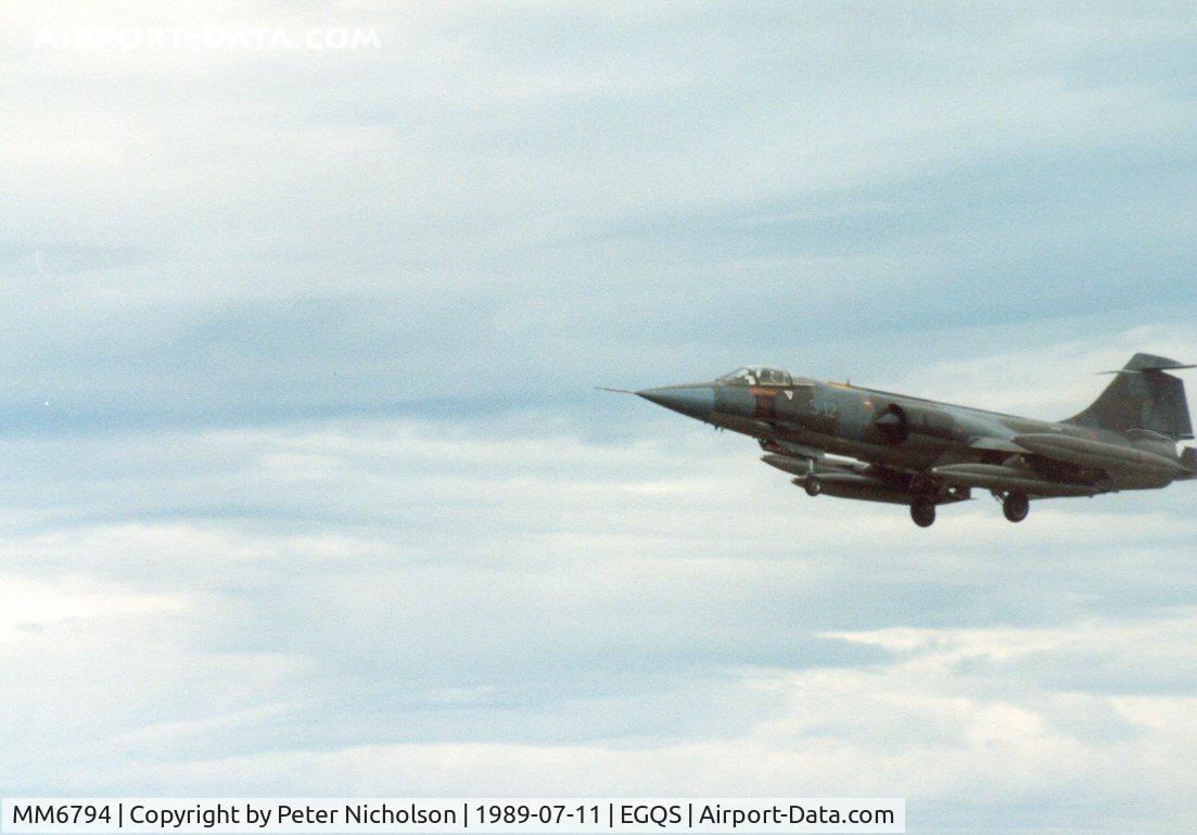 MM6794, Aeritalia F-104S Starfighter C/N 1094, F-104S Starfighter of 5 Stormo seen at Lossiemouth in the Summer of 1989.