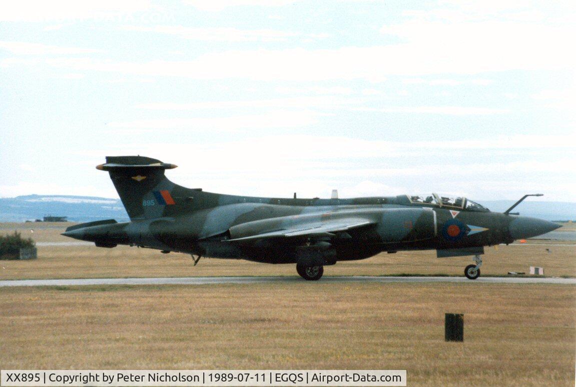 XX895, 1975 Hawker Siddeley Buccaneer S.2B C/N B3-04-74, Buccaneer S.2B of 208 Squadron based at Lossiemouth seen there in the Summer of 1989.