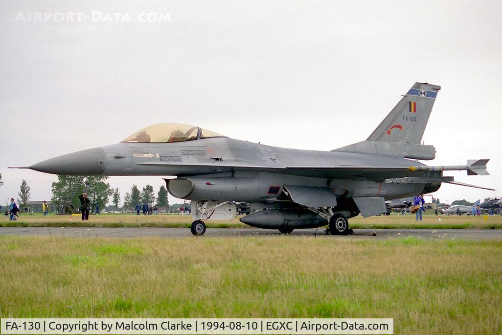 FA-130, 1989 SABCA F-16AM Fighting Falcon C/N 6H-130, SABCA F-16A Fighting Falcon. From 2 Smaldeel, Florennes (2 Wg) and seen at RAF Coningsby's Photocall 94.