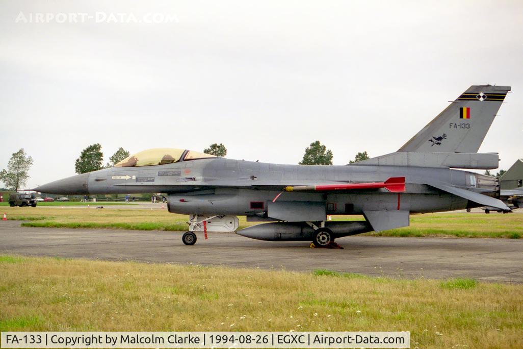 FA-133, SABCA F-16AM Fighting Falcon C/N 6H-133, SABCA F-16A Fighting Falcon. From 1 Smaldeel, Florennes (2 Wg) and seen at RAF Coningsby's Photocall 94.