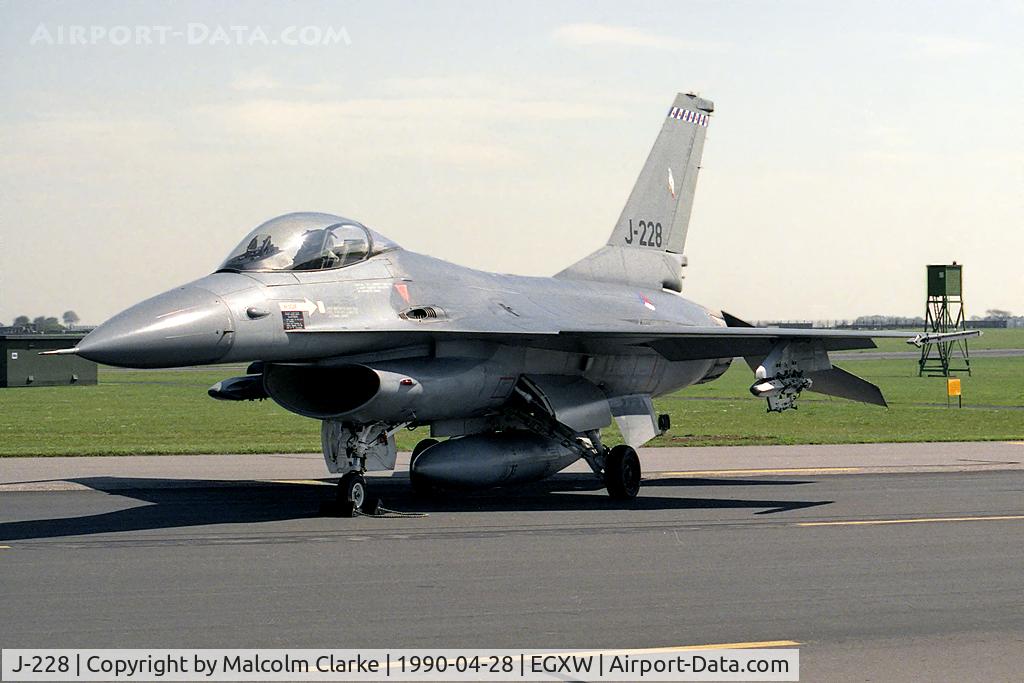 J-228, 1978 Fokker F-16A Fighting Falcon C/N 6D-17, Fokker F-16A Fighting. Falcon From 322 Sqn, Leeuwarden at RAF Waddington's Photocall in 1990..