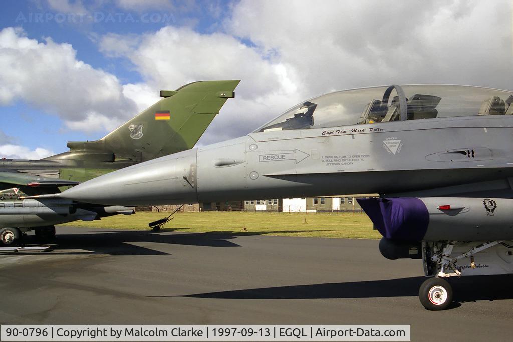 90-0796, 1990 General Dynamics F-16DG Night Falcon C/N 1D-74, General Dynamics F-16DG Night Falcon (401). Flown by 31st FW from Aviano at RAF Leuchars Battle of Britain Air Show in 1997.