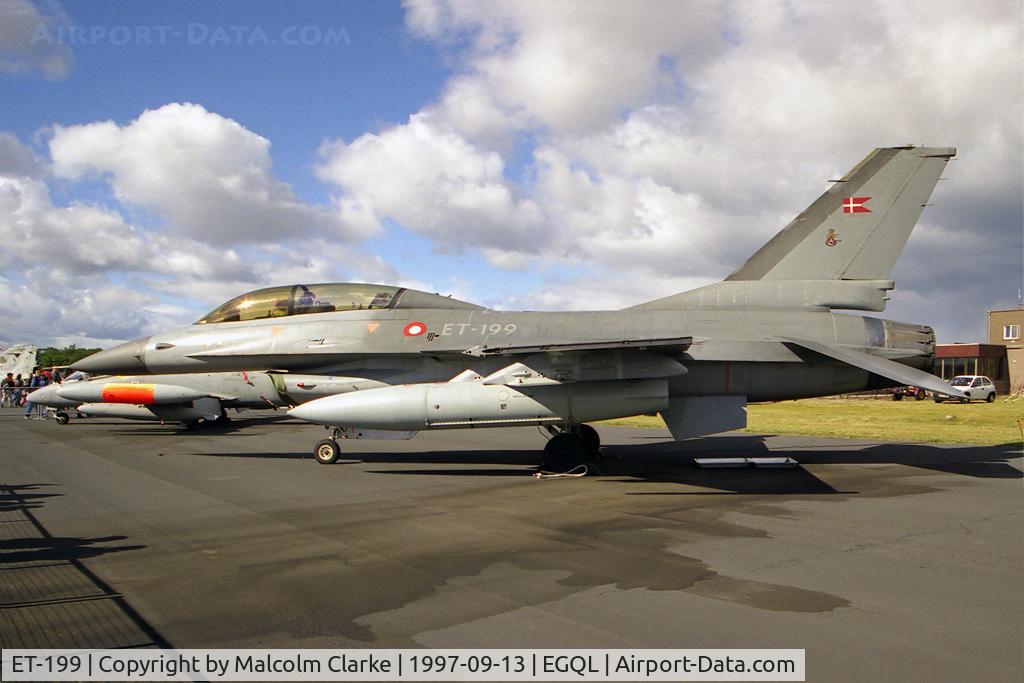 ET-199, 1986 Fokker F-16B Fighting Falcon C/N 6G-15, SABCA F-16B Fighting Falcon. Flown at RAF Leuchars' Battle of Britain Air Show by Eskadrille 726 based at Aalborg.