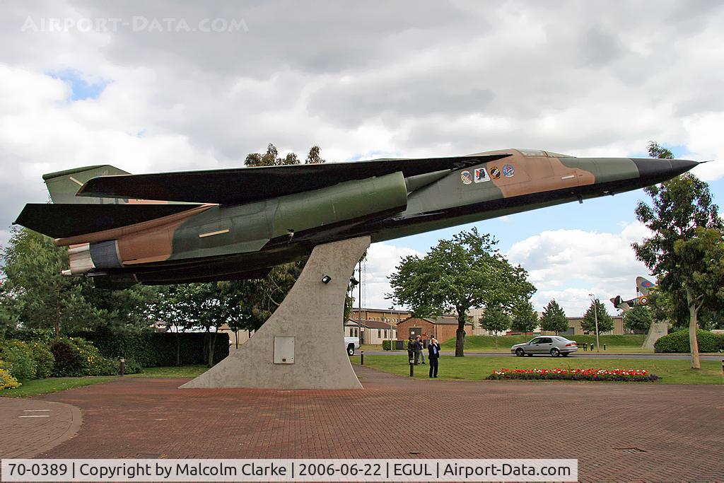 70-0389, 1970 General Dynamics F-111E Aardvark C/N A1-180/E-21, General Dynamics F-111E Aardvark. Actually F-111E 68-0011 cn180 but marked in memory of the two crew members whose 48TFW aircraft was lost during operation El Dorado Canyon against Libya on April 15th 1986. Seen in the Commemorative Area at RAF Lakenheath