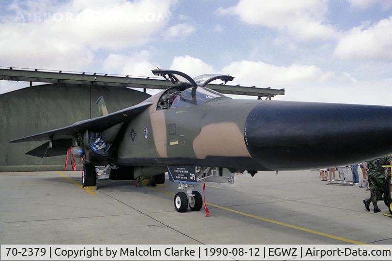 70-2379, 1970 General Dynamics F-111F Aardvark C/N E2-18, General Dynamics F-111F Aardvark. A 492TFS Aardvark from 48TFW, RAF Lakenheath at Alconbury's 1990 Air Tattoo.