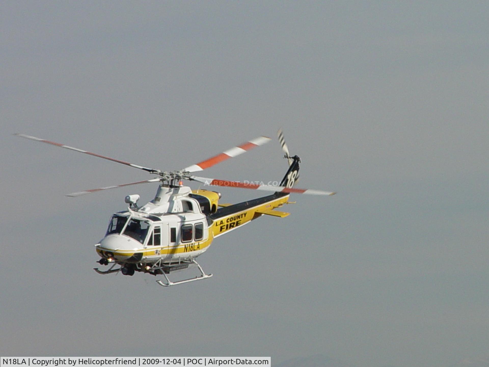 N18LA, 1992 Bell 412 C/N 36043, Loaded with water and enroute fire in Diamond Bar