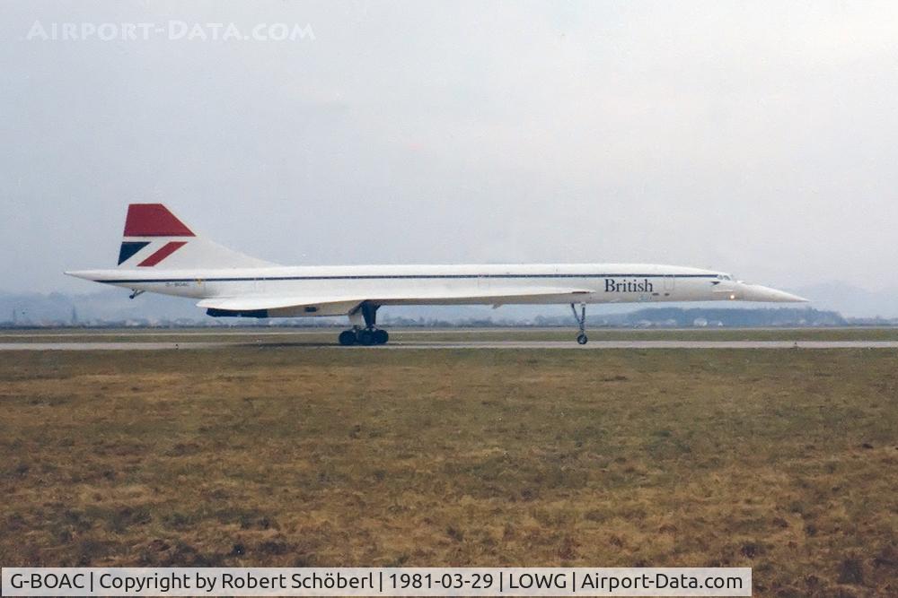 G-BOAC, 1975 Aerospatiale-BAC Concorde 1-102 C/N 100-004, First an last visit @ GRZ/LOWG