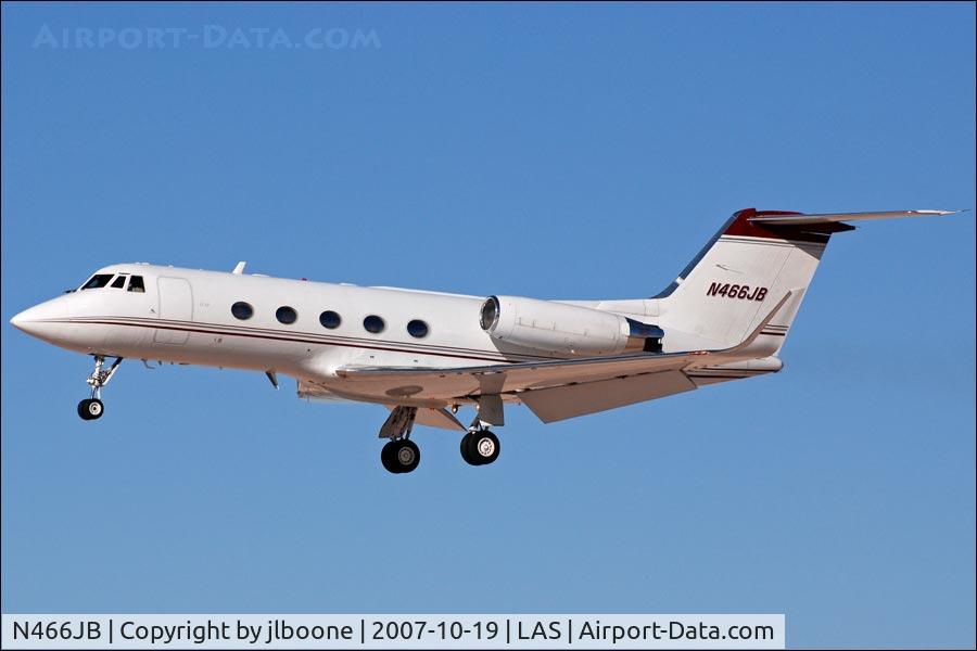 N466JB, 1969 Grumman G-1159 Gulfstream II C/N 57, N466JB landing at Las Vegas, NV
