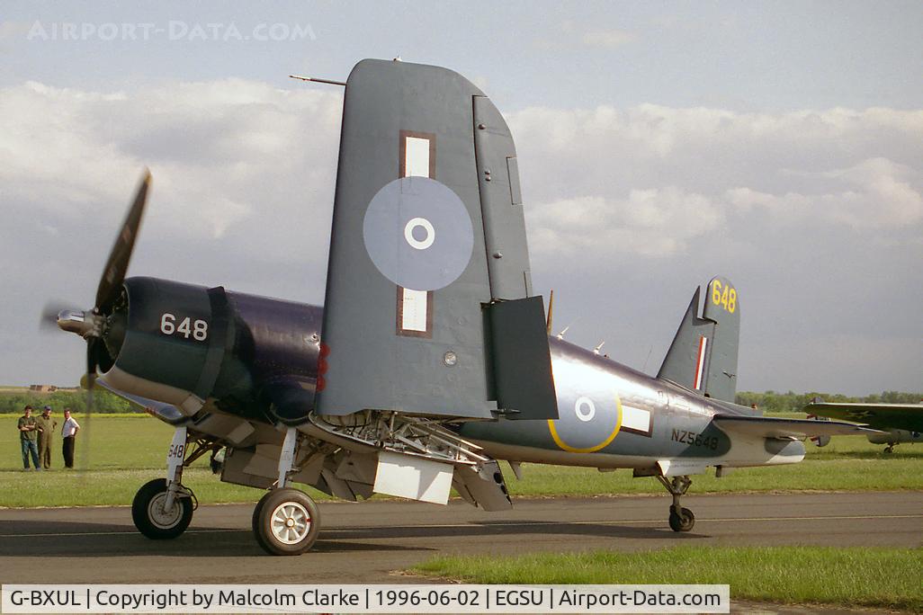 G-BXUL, 1945 Goodyear FG-1D Corsair C/N 3205, Goodyear FG-1D Corsair at Duxford's Classic Jet and Fighter Display in 1996.