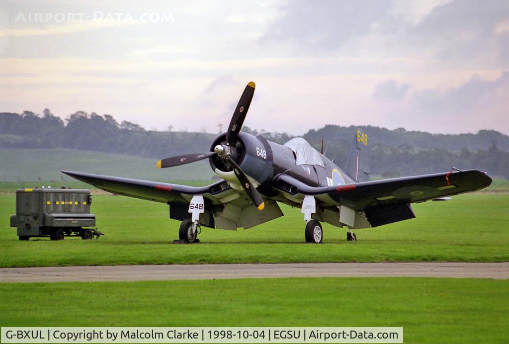 G-BXUL, 1945 Goodyear FG-1D Corsair C/N 3205, Goodyear FG-1D Corsair at Duxford Airfield in 1998.