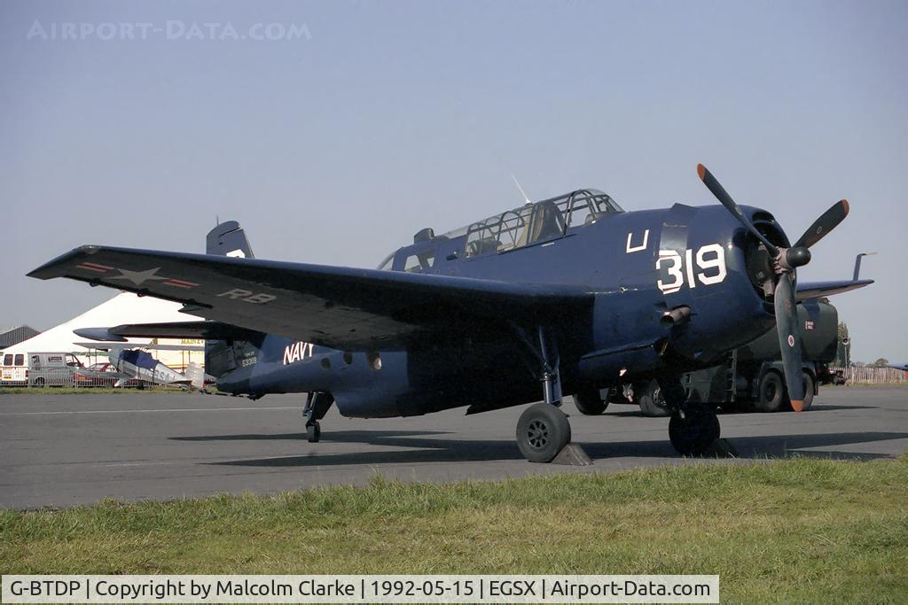 G-BTDP, 1945 Grumman TBM-3R Avenger C/N 3381, General Motors TBM-3R Avenger during a photoshoot at North Weald in 1992.