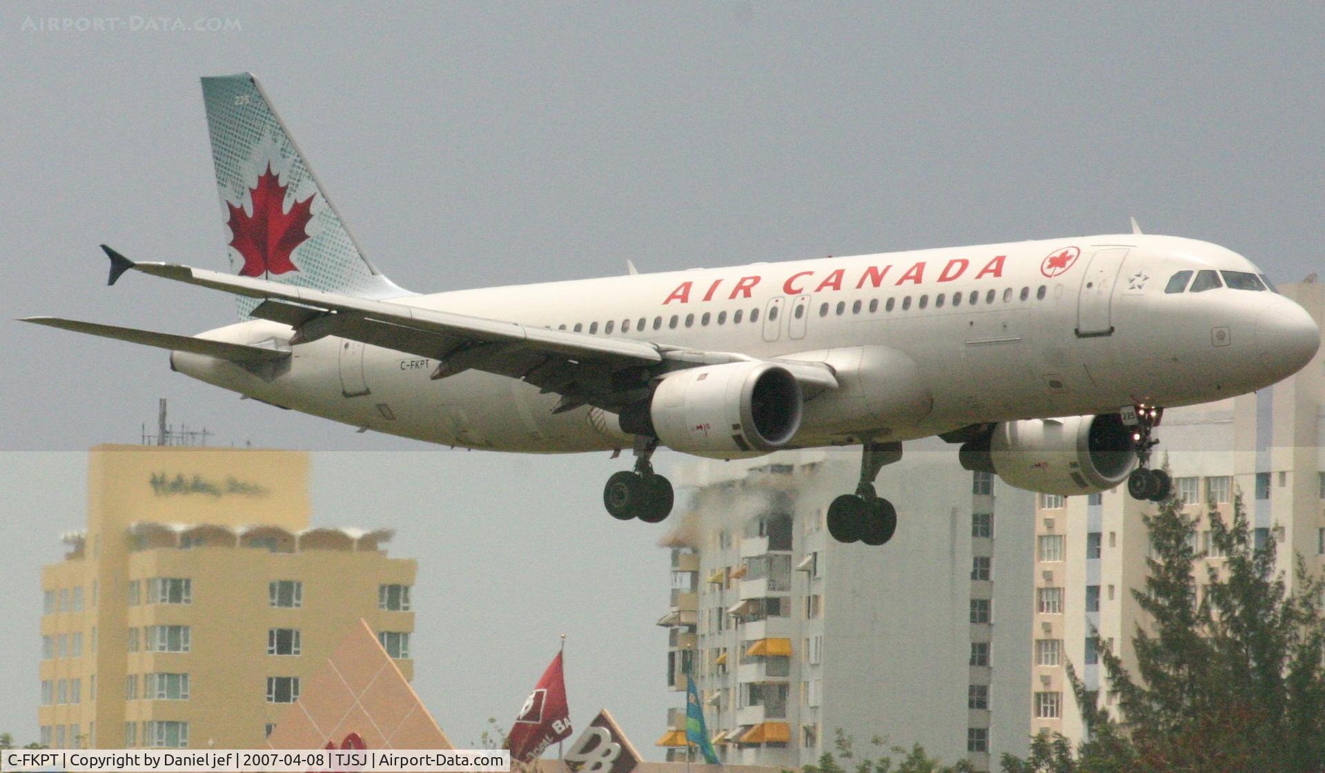 C-FKPT, 1991 Airbus A320-211 C/N 324, Air Canada landing at San Juan. it was A rainy day