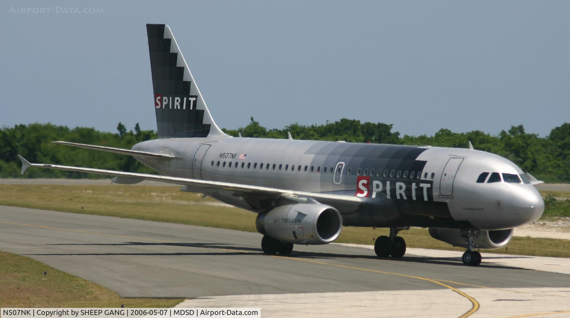N507NK, 2005 Airbus A319-132 C/N 2560, Spirit wings to the ramp for parking