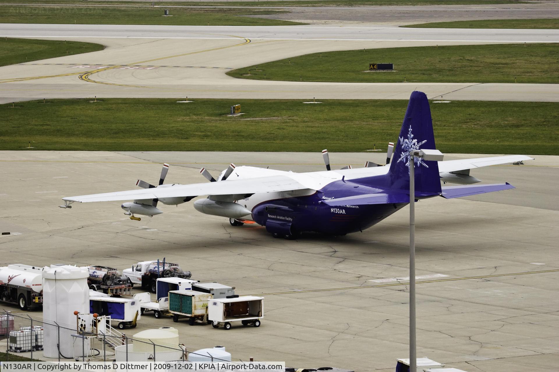 N130AR, 1984 Lockheed EC-130Q Hercules C/N 382-4984, N130AR on ramp at Peoria Illinois