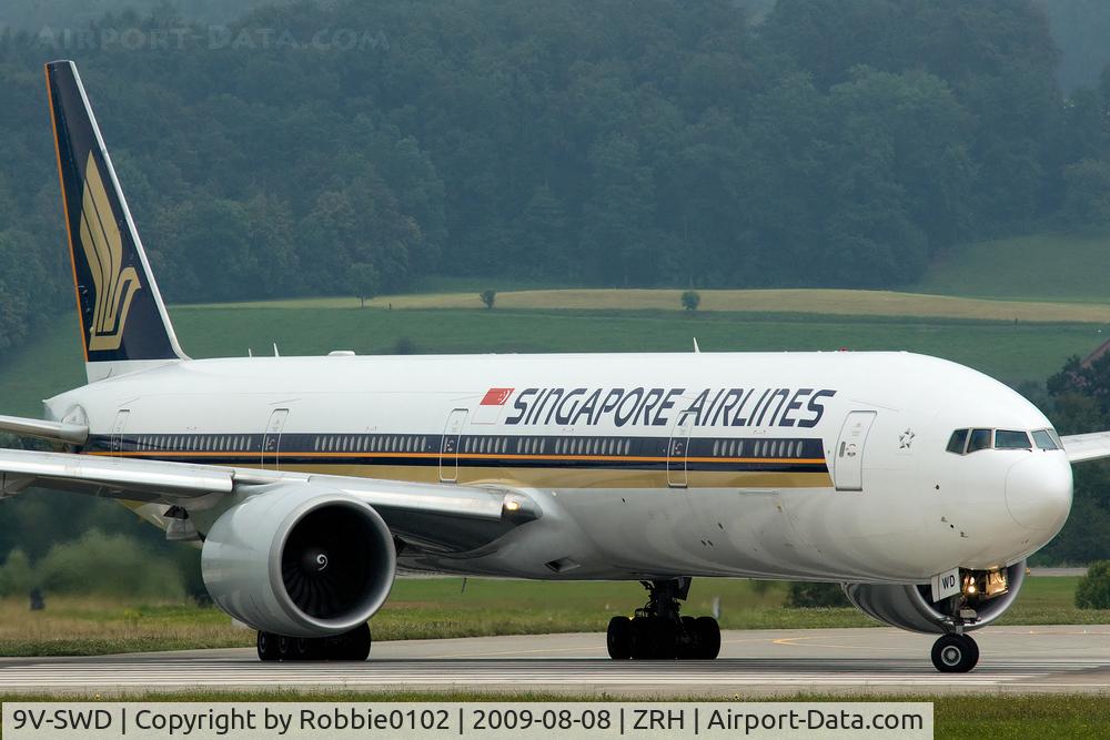 9V-SWD, 2006 Boeing 777-312/ER C/N 34569, rainy day at ZRH