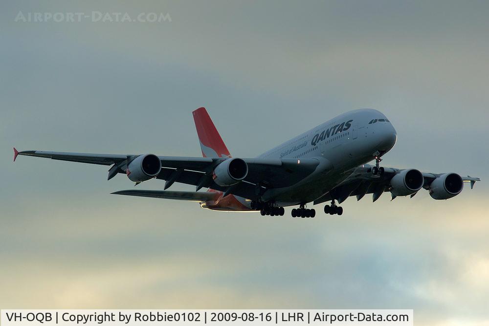 VH-OQB, 2008 Airbus A380-842 C/N 015, early in the morning