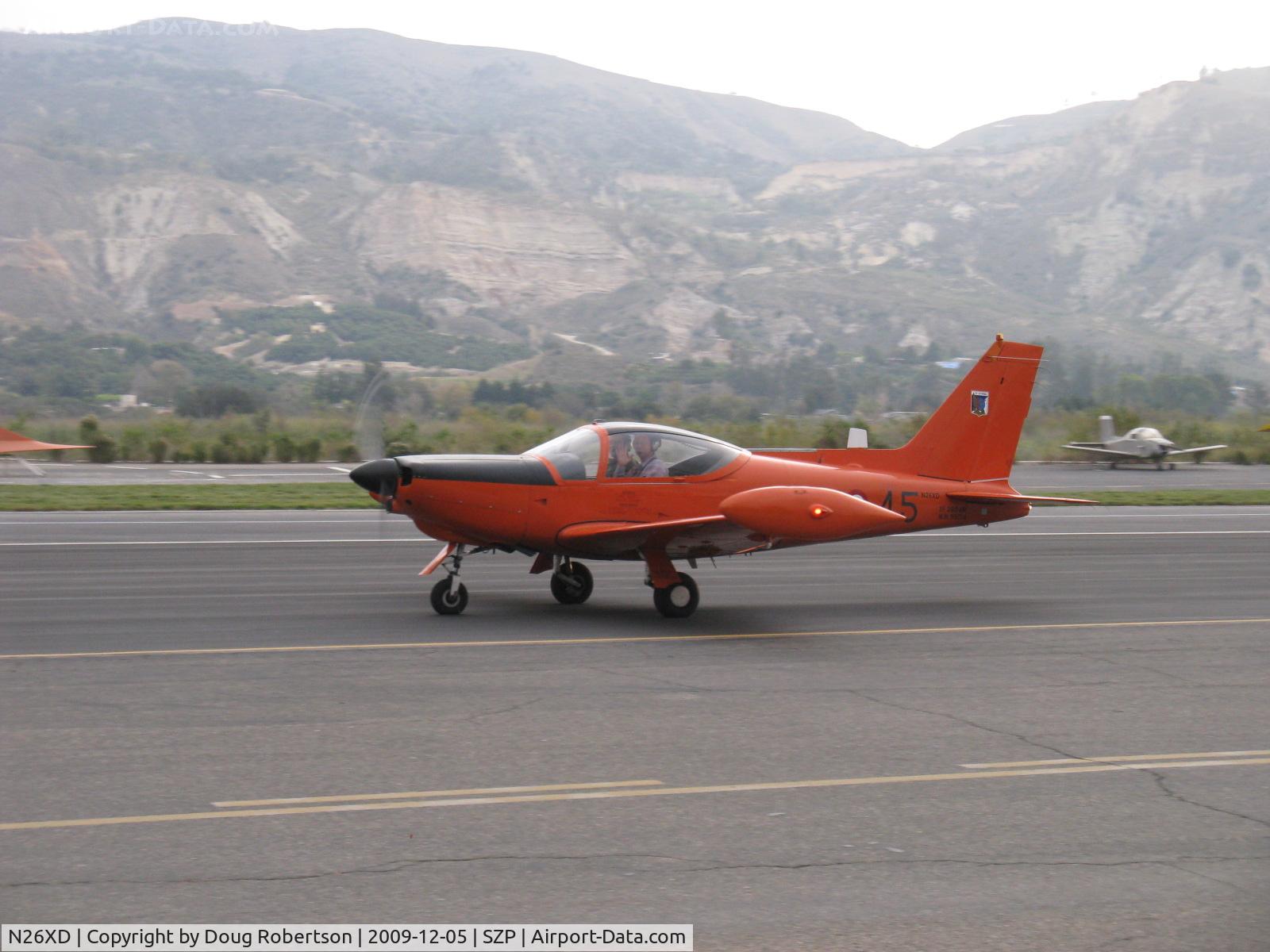 N26XD, 1987 SIAI-Marchetti F-260C C/N 40-016, 1987 SIAI Marchetti F.260C, Lycoming O-540-D4A5 260 Hp, taxi back