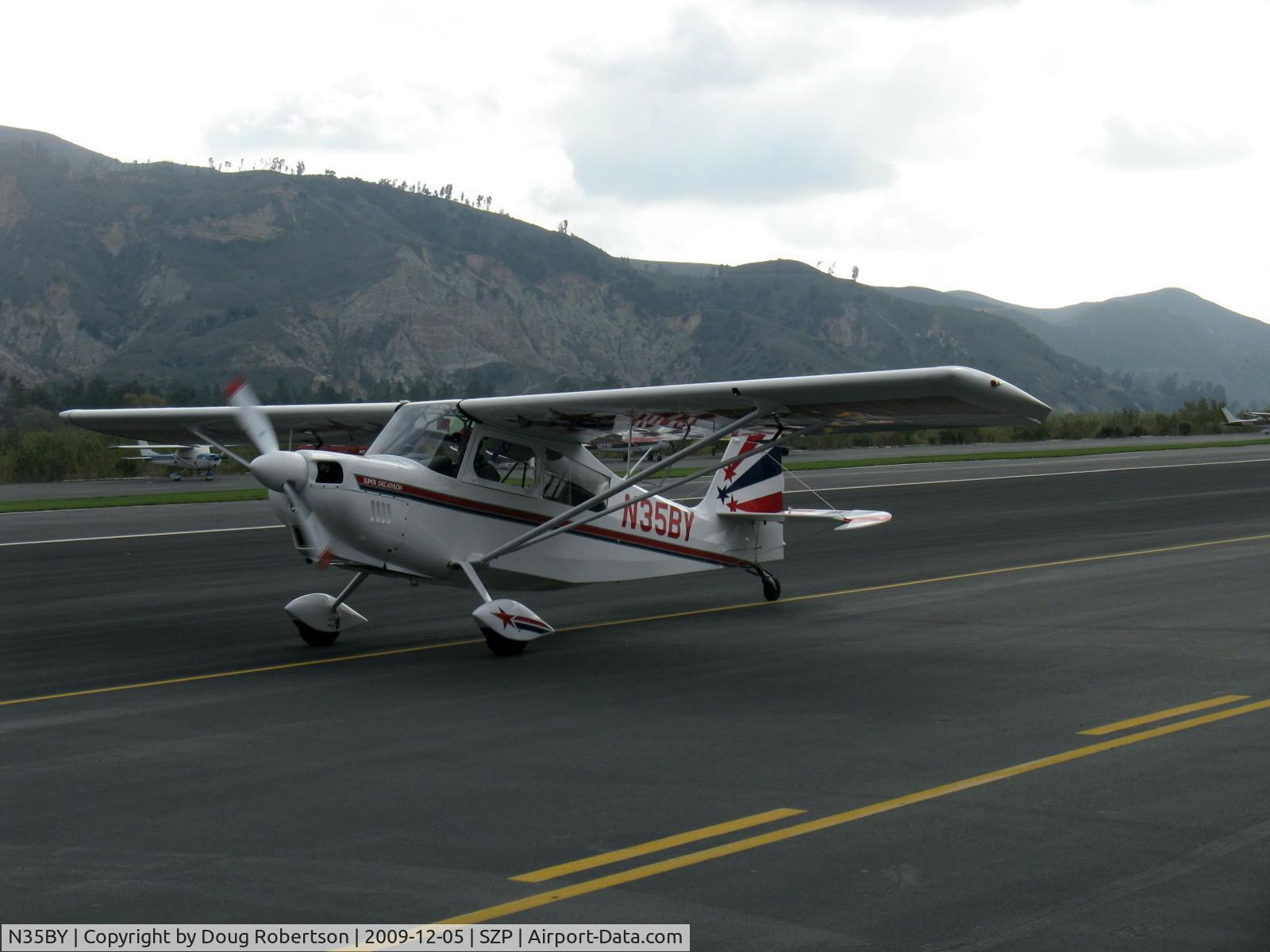 N35BY, 2005 American Champion 8KCAB Super Decathlon C/N 998-2005, 2005 American Champion 8KCAB SUPER DECATHLON, Lycoming AEIO-360-HiB 180 Hp, CS prop, near symmetrical airfoil, taxi to Rwy 22
