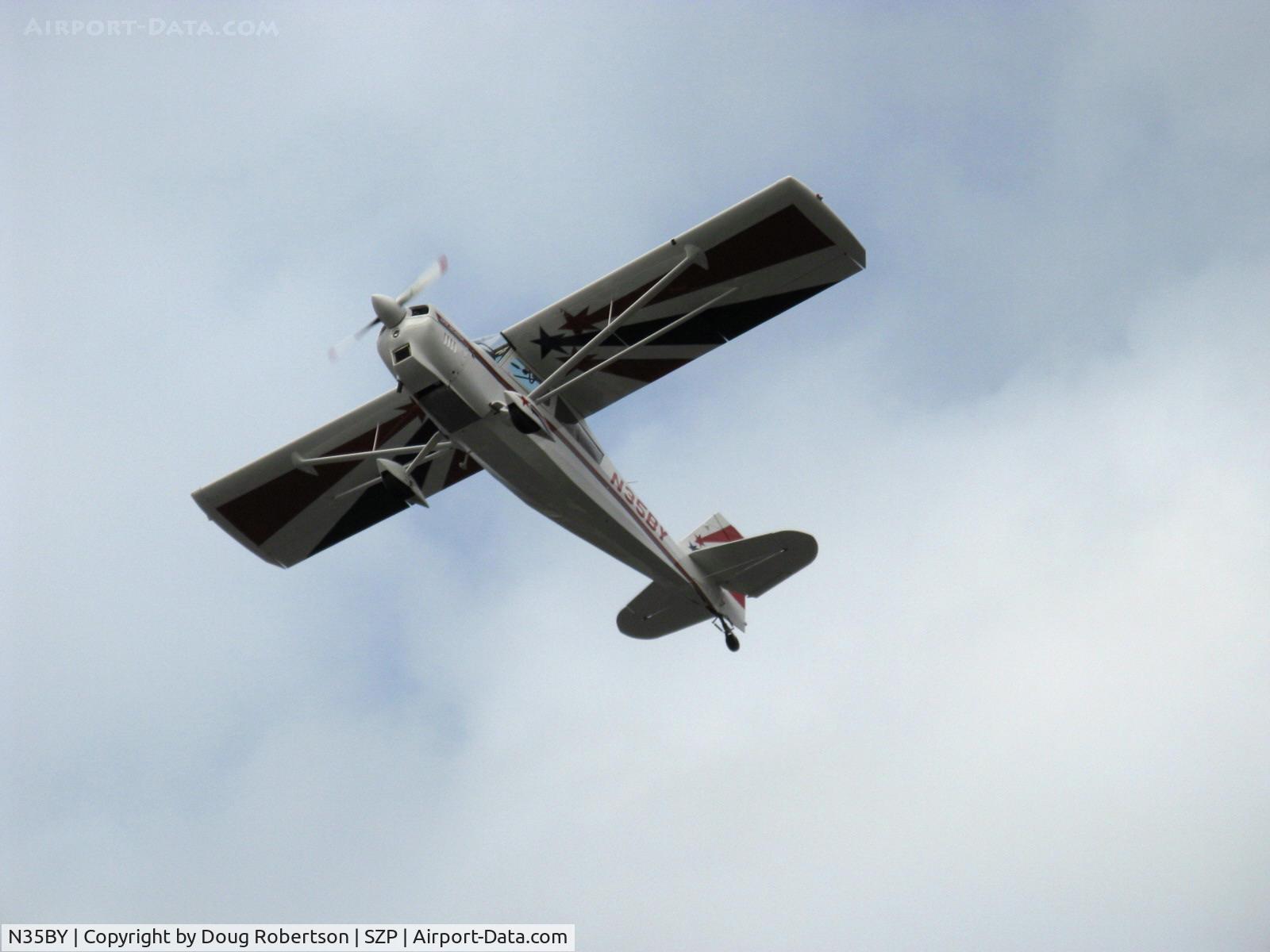 N35BY, 2005 American Champion 8KCAB Super Decathlon C/N 998-2005, 2005 American Champion 8KCAB SUPER DECATHLON, Lycoming AEIO-360-H1B 180 Hp, CS prop, near symmentrical airfoil, takeoff climb Rwy 22