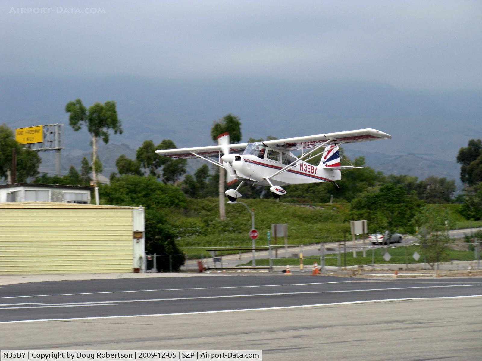 N35BY, 2005 American Champion 8KCAB Super Decathlon C/N 998-2005, 2005 American Champion 8KCAB SUPER DECATHLON, Lycoming AEIO-360-H1B 180 Hp, CS prop, near symmetrical airfoil, on final Rwy 22