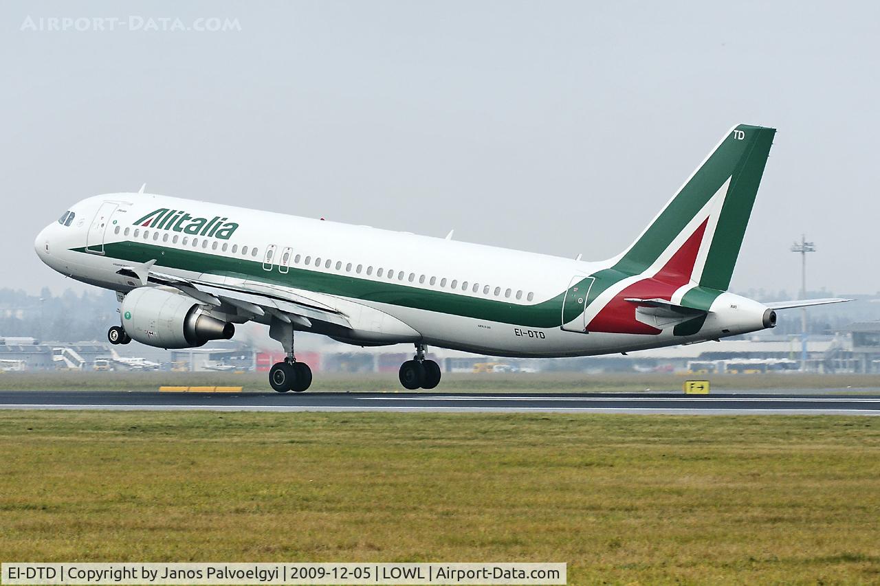 EI-DTD, 2009 Airbus A320-216 C/N 3846, Alitalia Airbus A320-216 touchdown in LOWL/LNZ