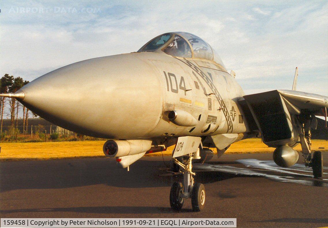 159458, Grumman F-14A Tomcat C/N 124, F-14A Tomcat of Fighter Squadron VF-102 on display at the 1991 Leuchars Airshow.