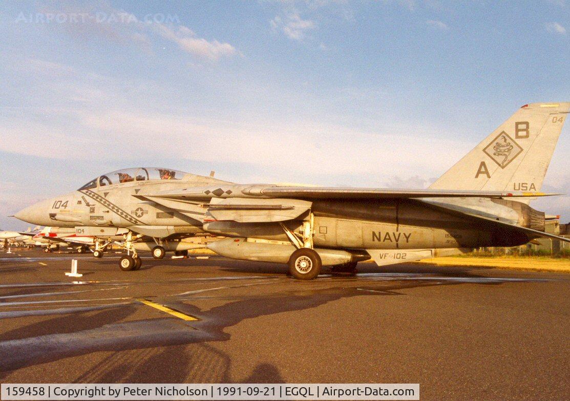159458, Grumman F-14A Tomcat C/N 124, Another view of the VF-102 F-14A Tomcat in the static park at the 1991 Leuchars Airshow.