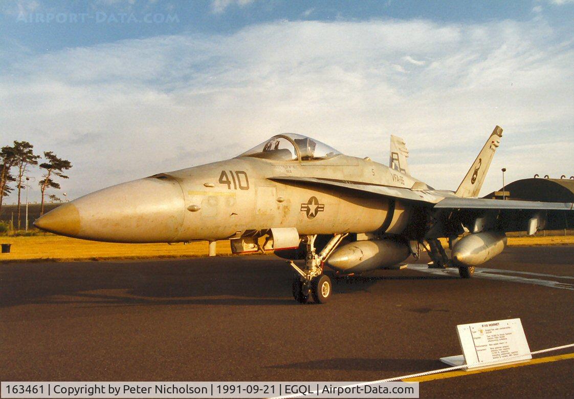 163461, 1988 McDonnell Douglas F/A-18C Hornet C/N 0679/C026, F/A-18C Hornet of Attack Squadron VFA-86 aboard USS America on display at the 1991 Leuchars Airshow.