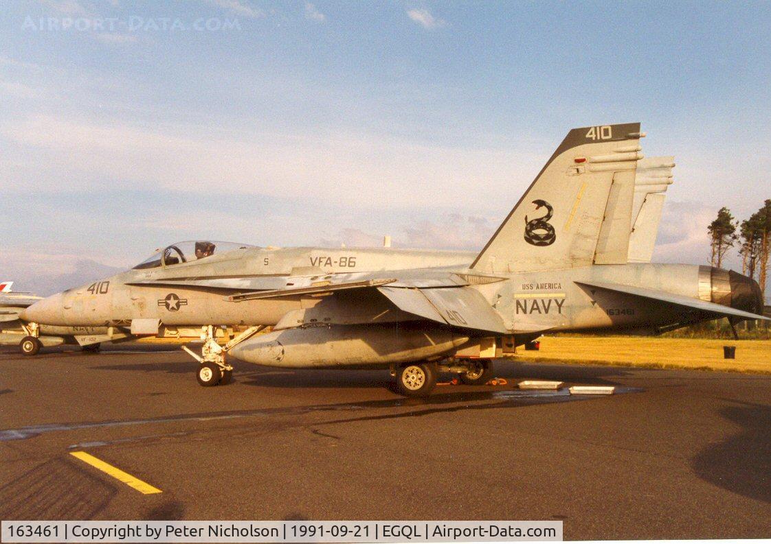 163461, 1988 McDonnell Douglas F/A-18C Hornet C/N 0679/C026, Another view of the VFA-86 F/A-18C Hornet in the static park of the 1991 Leuchars Airshow.