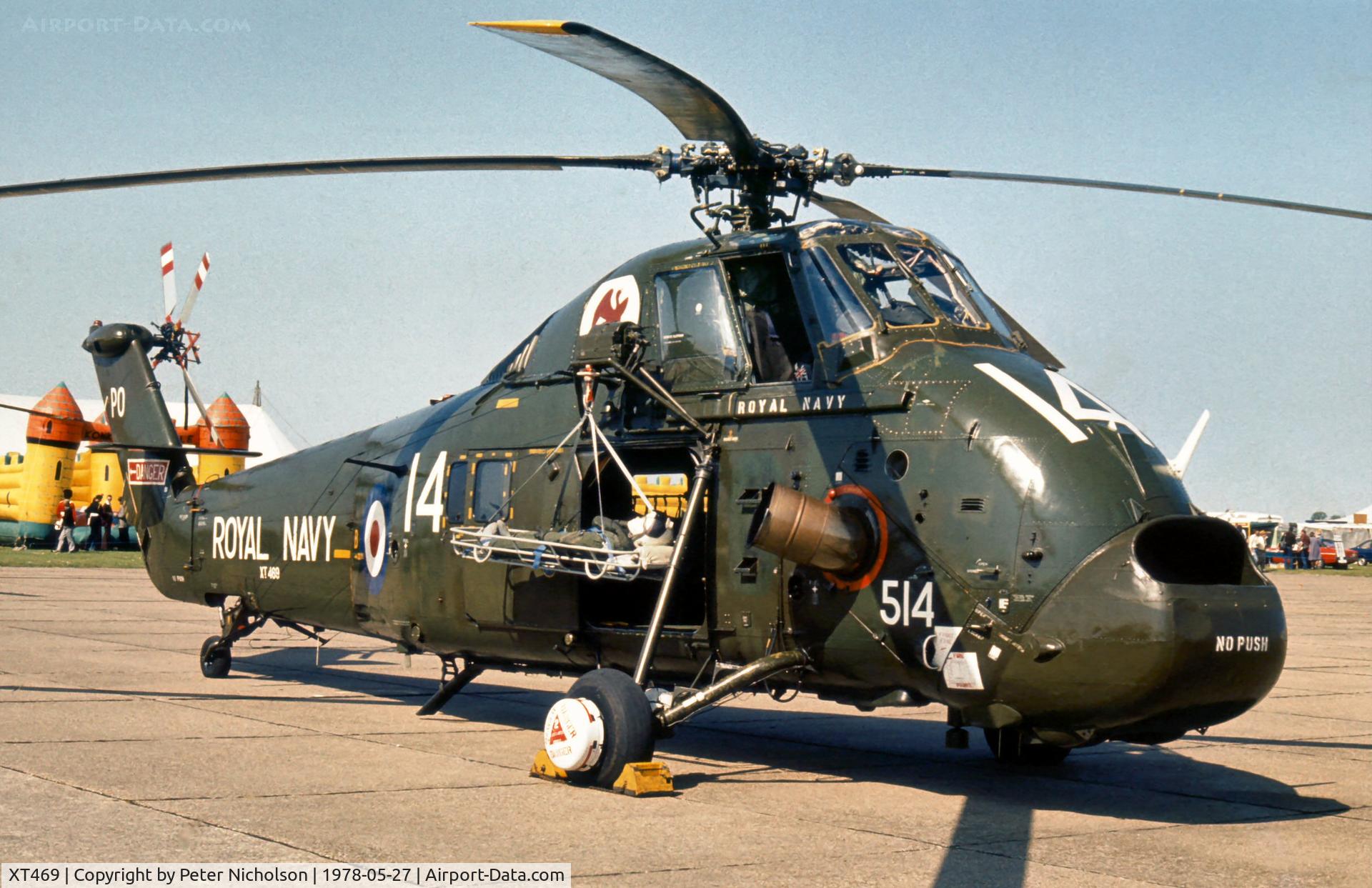 XT469, 1965 Westland Wessex HU.5 C/N WA291, Wessex HU.5 of 772 Squadron in the static park at the 1978 Bassingbourn Airshow.