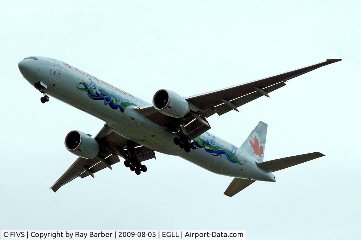 C-FIVS, 2009 Boeing 777-333/ER C/N 35784, Boeing 777-333ER [35784] (Air Canada) Home~G 05/08/09. Seen on approach 27R wearing special scheme promoting Vancouver 2010 Winter Olympics.