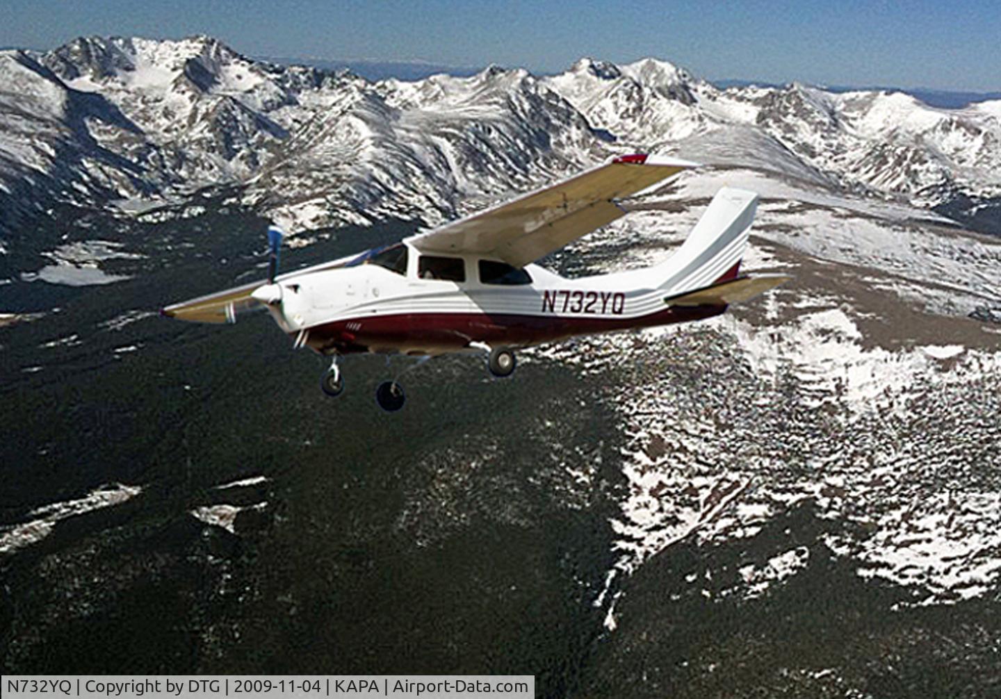 N732YQ, 1977 Cessna T210M Turbo Centurion C/N 21061884, In flight over the Rockies