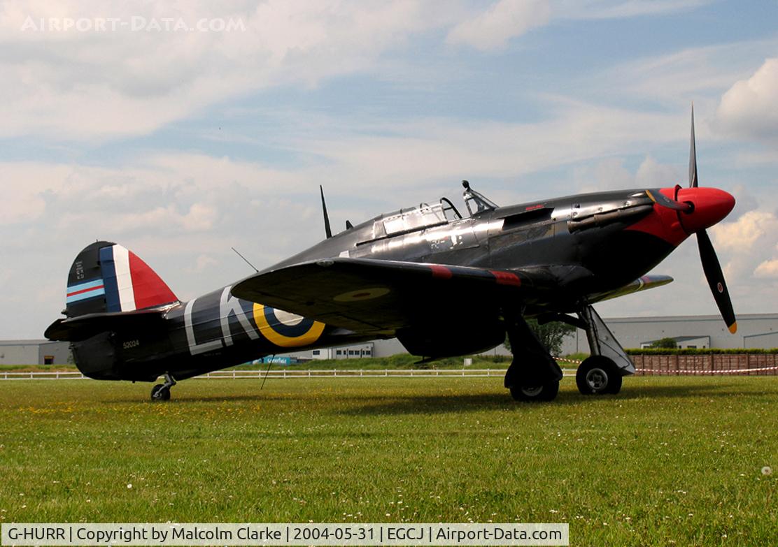 G-HURR, 1942 Hawker (CCF) Hurricane Mk12 C/N 52024, Hawker Hurricane Mk12 at Sherburn-in-Elmet Airfield in 1988.