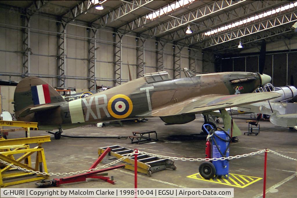 G-HURI, 1942 Hawker (CCF) Hurricane Mk12A C/N 72036, Hawker Hurricane Mk12A. At The Imperial War Museum, Duxford in 1998.