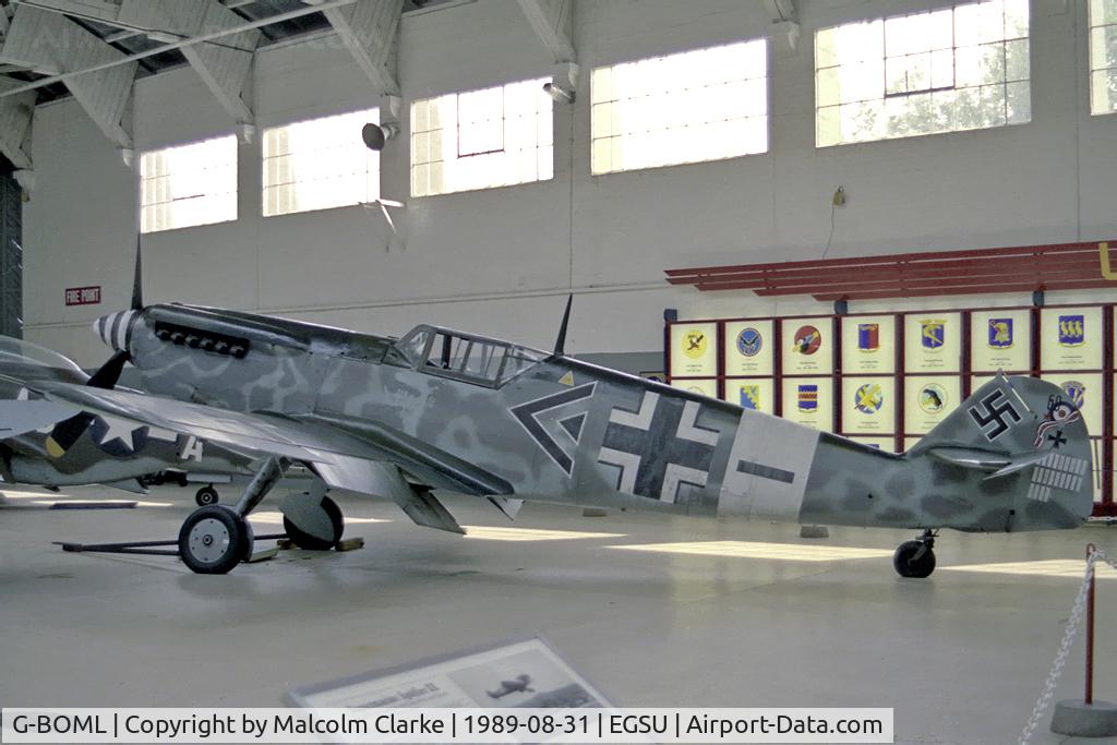 G-BOML, 1947 Hispano HA-1112-M1L Buchon C/N 151, Hispano HA-1112-M1L Buchon at The Imperial War Museum, Duxford in 1989.